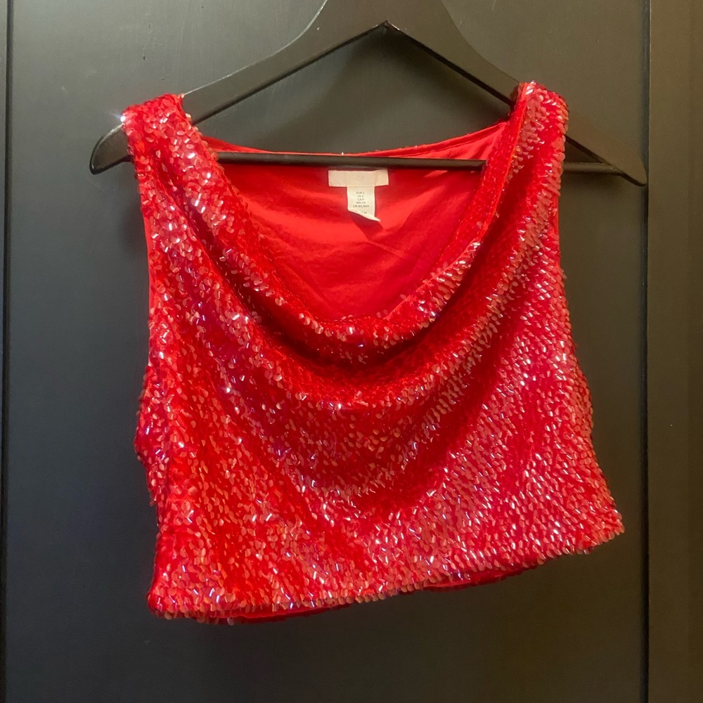 Red Sequin Women's Top
